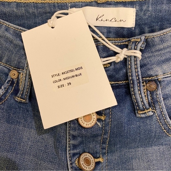 KanCan 11 (29) NWT Jeans Button Fly Straight Ankle Women High Rise AK1075EL-MDIS - Picture 4 of 9